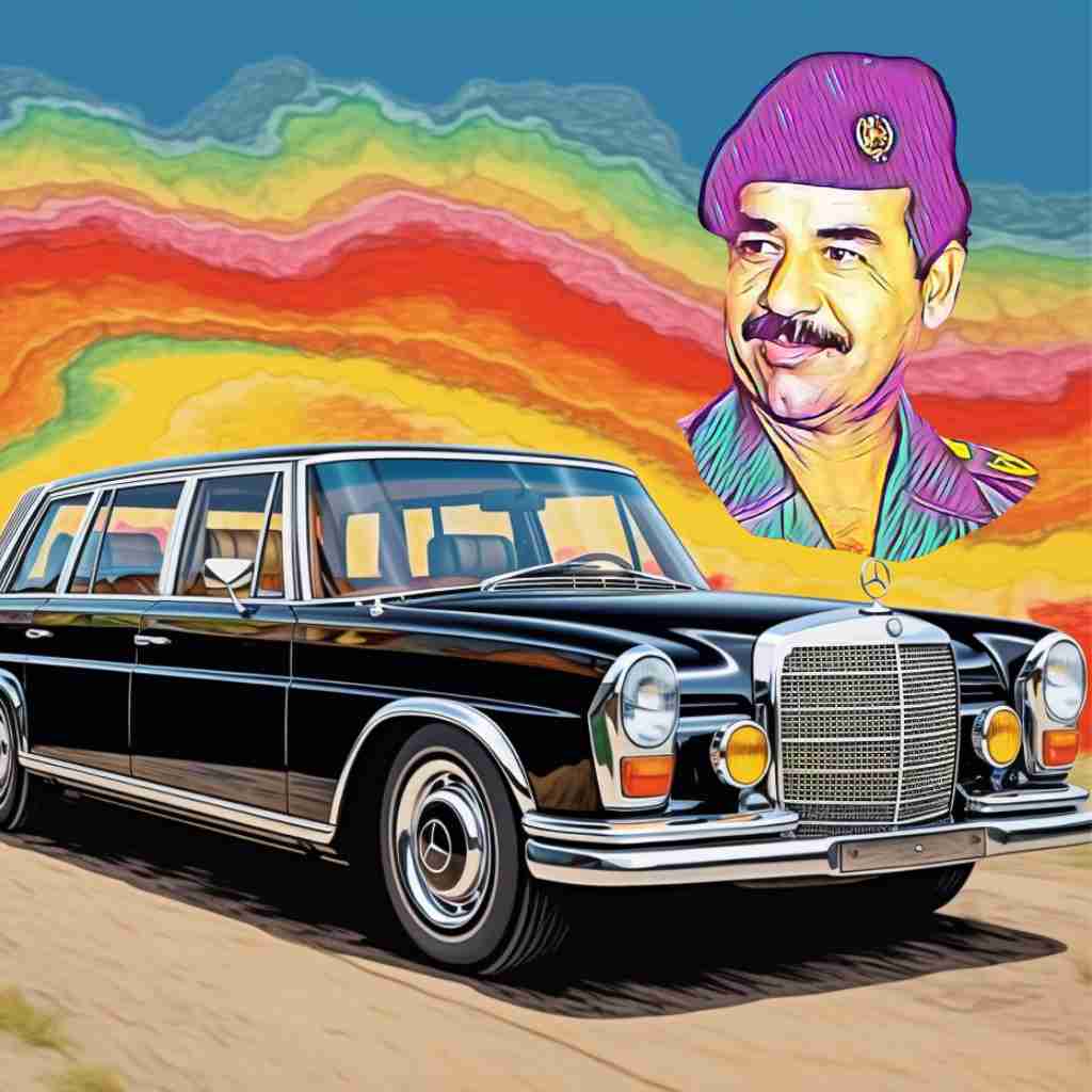 Saddam Hussein e la sua Mercedes